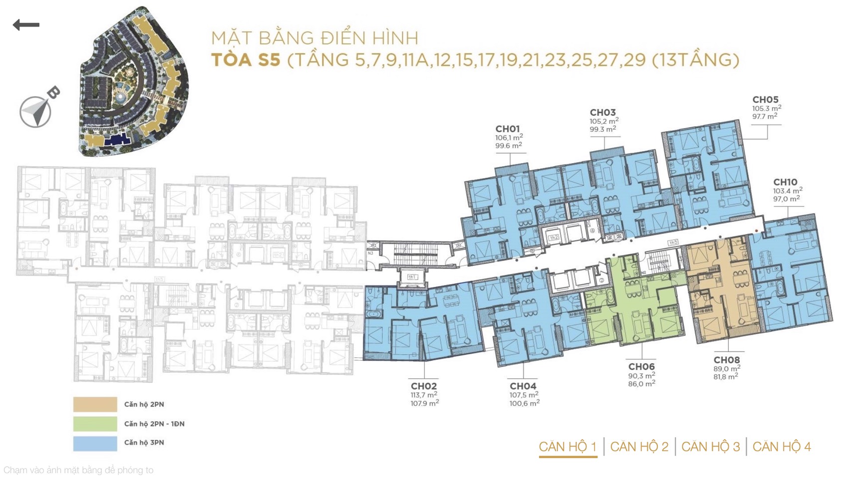 Mặt bằng tòa S5 Sunshine City