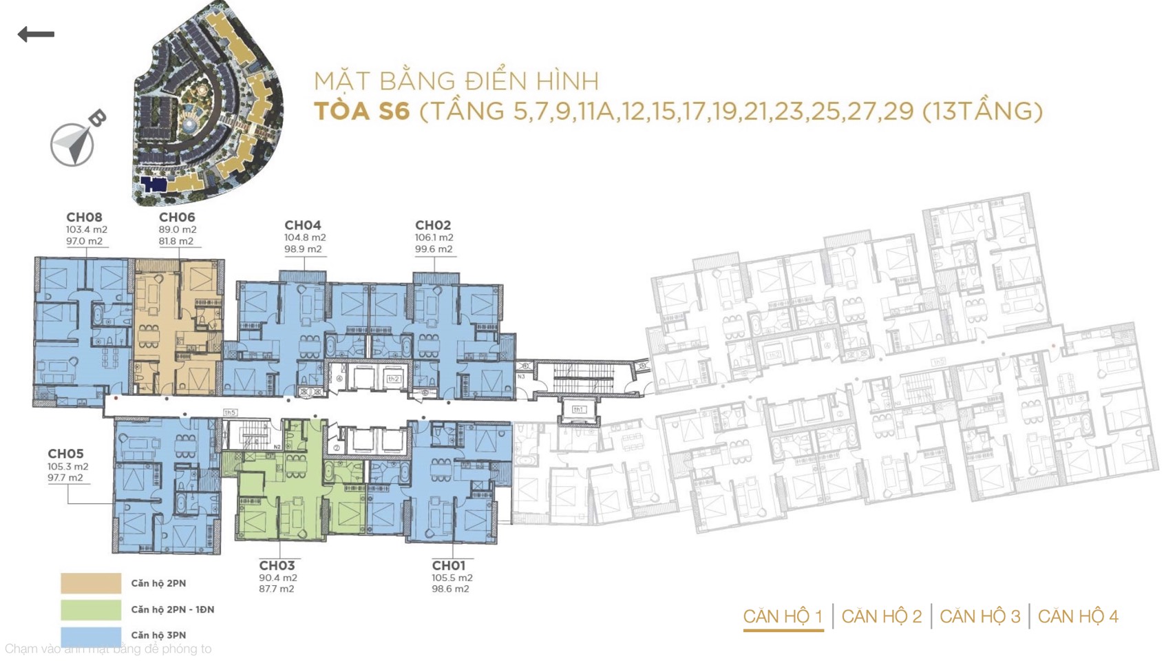 Mặt bằng Tòa S6 Sunshine City