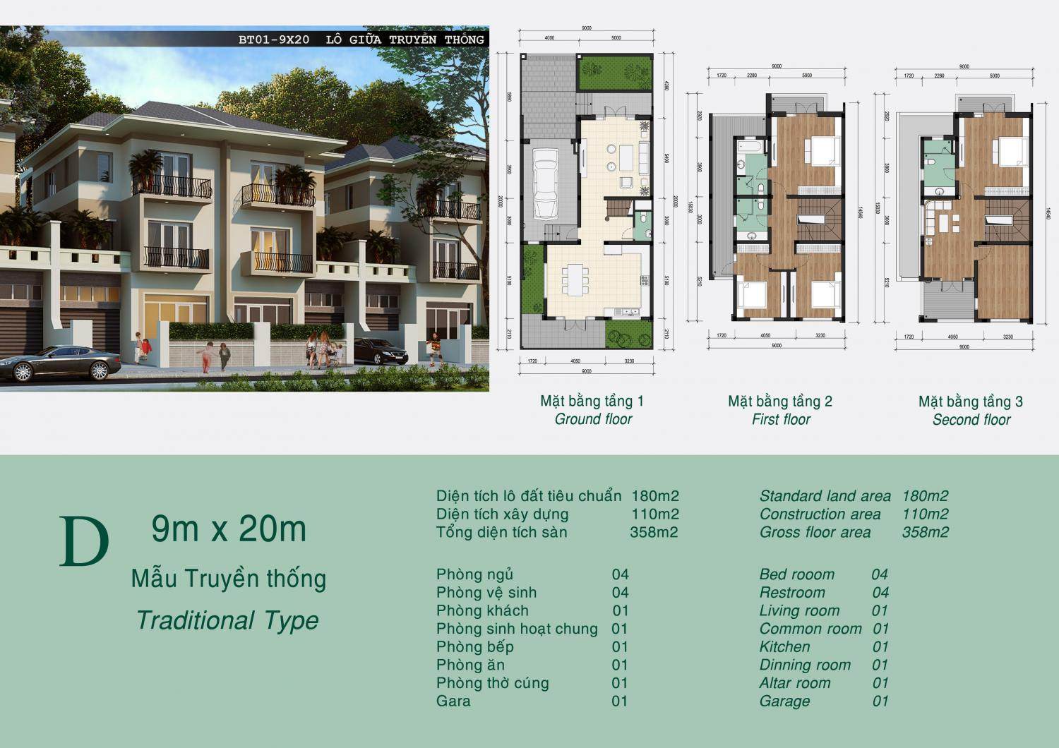 MẪU TRUYỀN THỐNG 180 M2