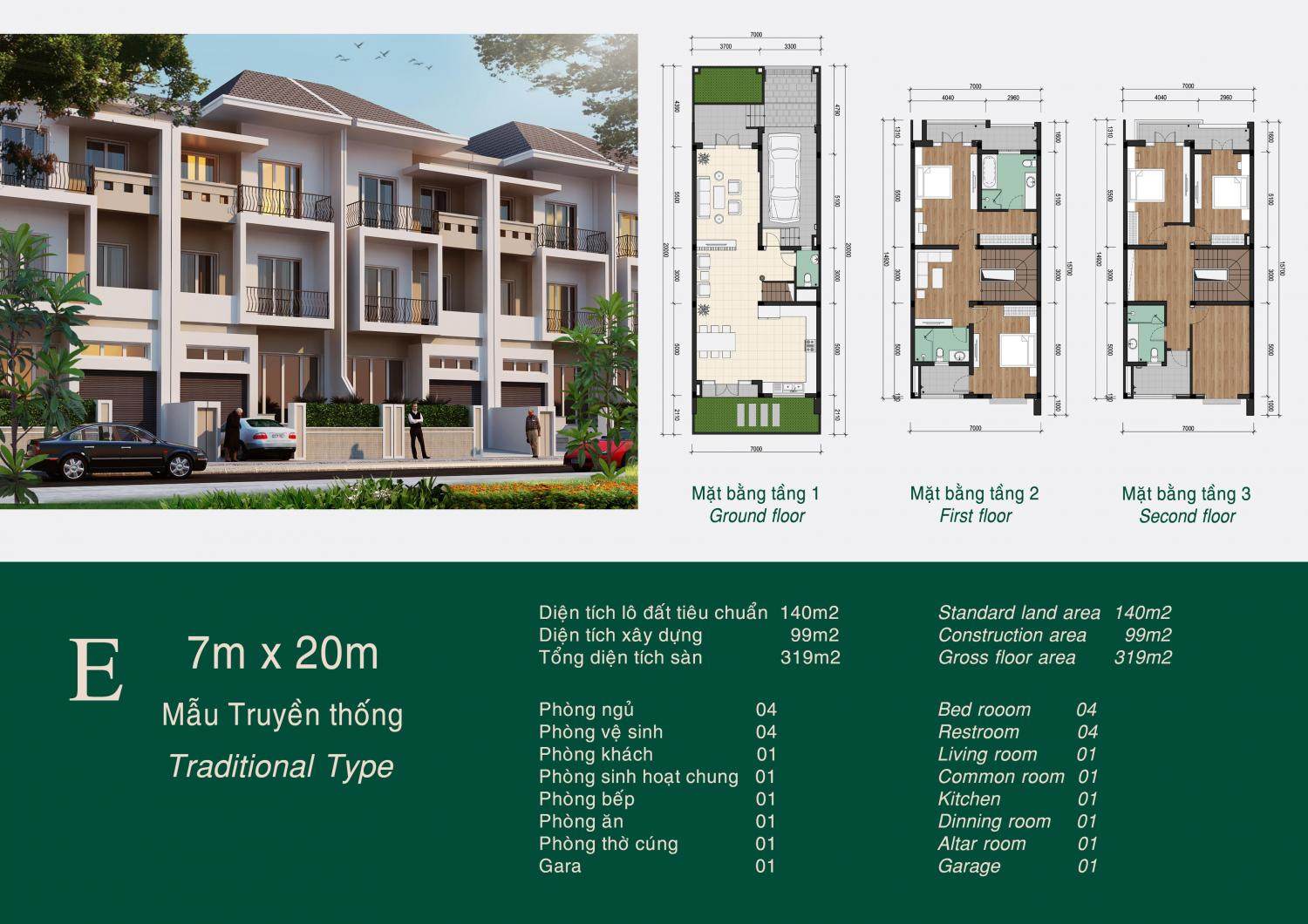 Mẫu truyền thống 140 m2